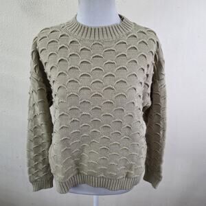 Dantelle Women's Oatmeal Beige Textured Eyelash Stitch Sweater Size S/M New
